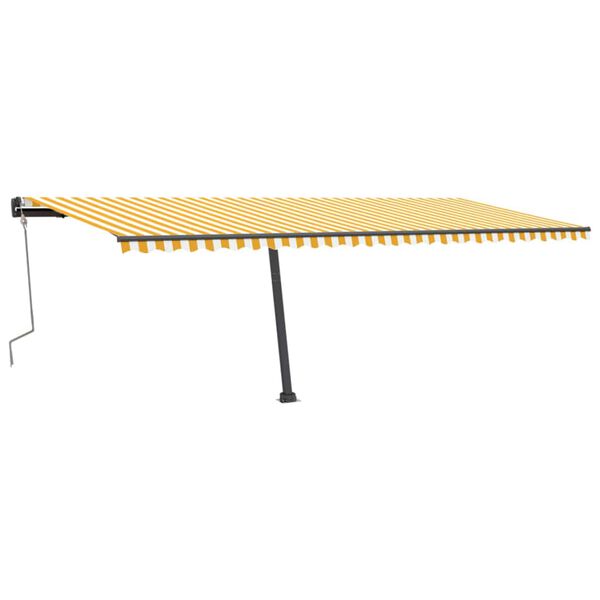 vidaXL Retractable Awning Yellow and White
