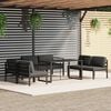 vidaXL Garden Lounge Set Anthracite Aluminum, Polyester Large Modular