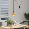 vidaXL Pendant Lamp Gloss Yellow Metal Medium Height-Adjustable