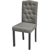 vidaXL Dining Chair Set of 4 Grey Polyester, Rubber wood Standard