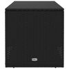 vidaXL Cushion Box Black PE Rattan, Powder-Coated Steel, Polyester