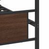 vidaXL Bed Frame Brown Oak Steel, Engineered wood Full Bed Frame