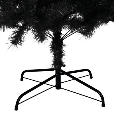 vidaXL Artificial Christmas Tree with Stand Black 7 ft PVC
