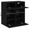 vidaXL TV Wall Cabinet Black Engineered wood and glass Standard