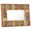 vidaXL Mirror Varied brown tones Solid reclaimed wood Medium