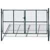 vidaXL Double Door Fence Gate 118.1x59.1" Powder-Coated Steel