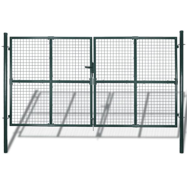 vidaXL Double Door Fence Gate 118.1x59.1" Powder-Coated Steel