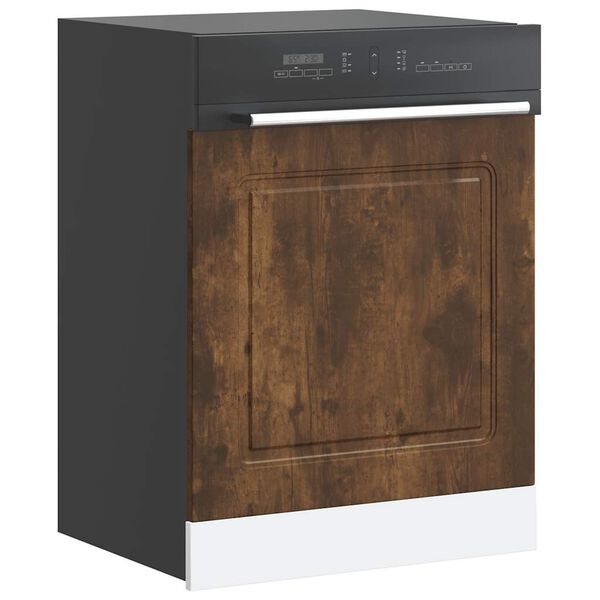 vidaXL Dishwasher Panel Smoked Oak Engineered Wood 23.6 x 0.6 x 26.4 in