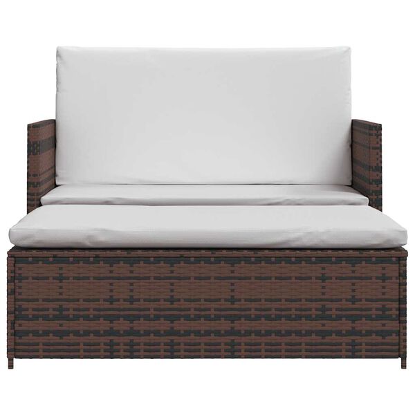 vidaXL Outdoor Furniture Set Brown PE Rattan 2-seater Modular