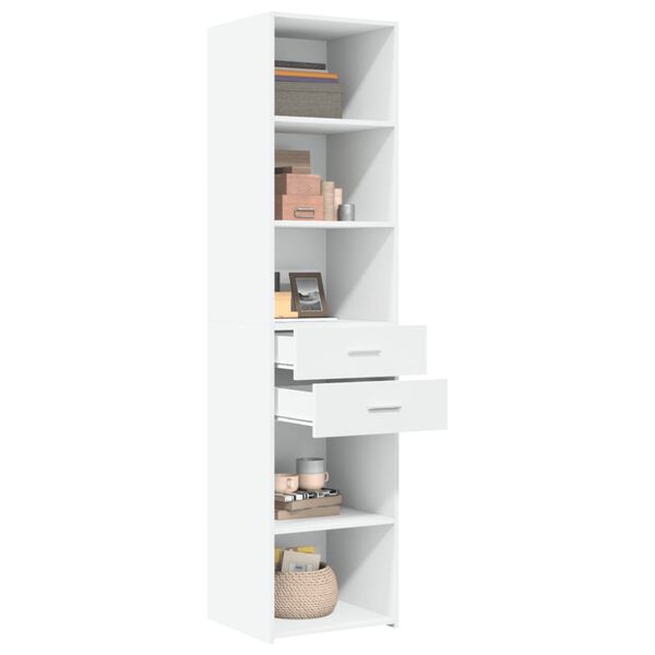 vidaXL Highboard White Engineered wood Tall Side Cabinet Rectangular