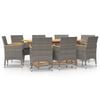 vidaXL Patio Dining Set Set of 8 Grey, Dark Grey