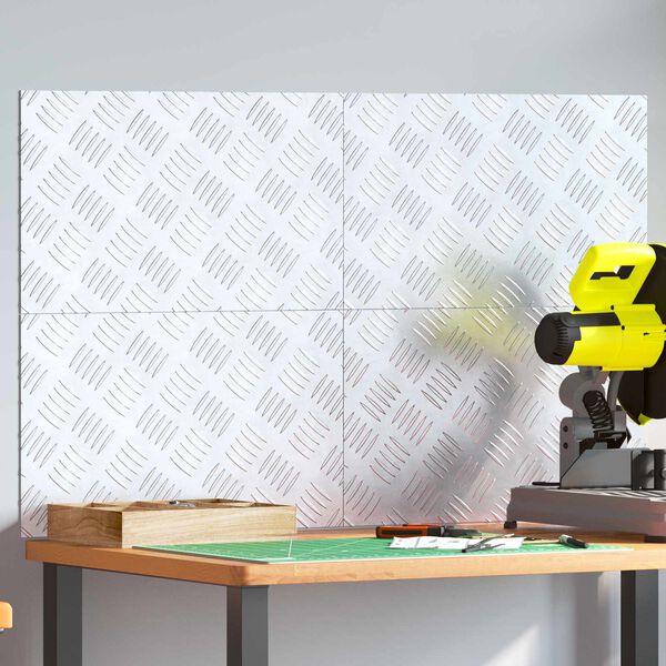 vidaXL Stair Tread Rectangular 4 pcs Silver 19.69 x 11.81 in Aluminium