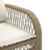 vidaXL Patio Sofa Set Beige PE rattan, powder-coated steel, tempered glass