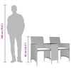vidaXL Patio Sofa 2-Seater with Table and Stools Light Grey Poly Rattan