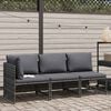 vidaXL Garden Lounge Set Gray PE rattan, steel Small Modular