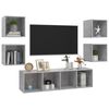 vidaXL TV Cabinet Set Concrete Grey Engineered Wood 5 Piece Set