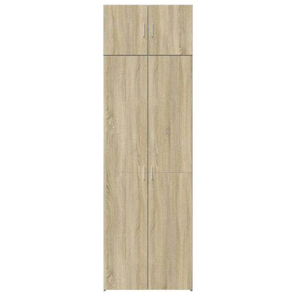 vidaXL Storage Cabinet Sonoma Oak 27.6"x16.7"x88.6" Engineered Wood