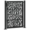 vidaXL Garden Gate Black 39.4x49.2" Steel Trace  Design