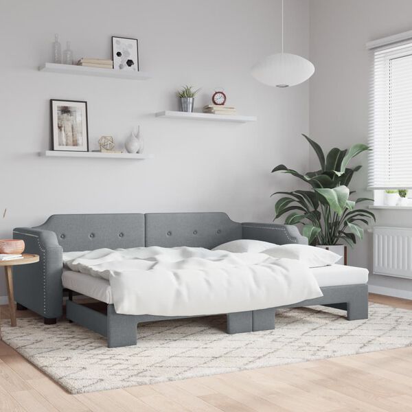 vidaXL Daybed With Trundle Light grey