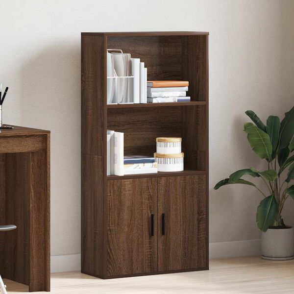 vidaXL Bookcase Brown Oak Engineered wood Medium Storage Cabinet