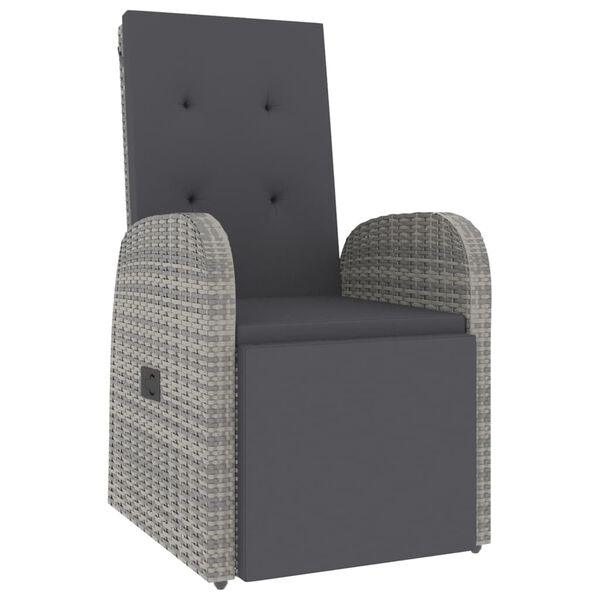 vidaXL Garden Lounge Set Dark grey Poly rattan Medium