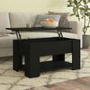 vidaXL Coffee Table Black Engineered wood Medium Adjustable Armrests
