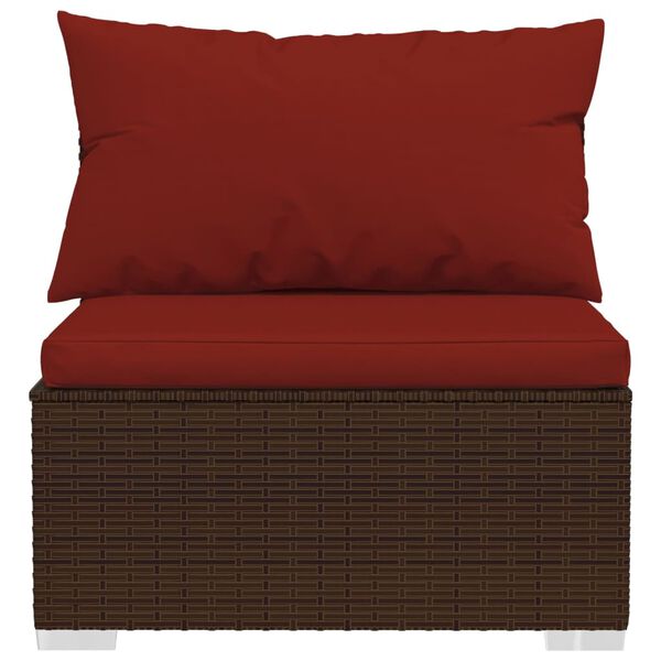 vidaXL Garden Lounge Set Brown PE Rattan Large Modular