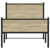 vidaXL Bed Frame Sonoma oak Steel, Engineered wood King Single Bed Frame