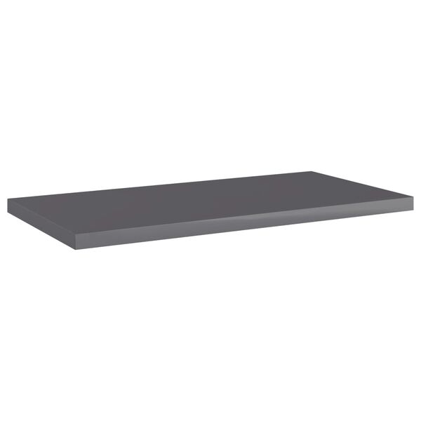 vidaXL Shelf Set of 4 High gloss grey Engineered wood 15.7 x 7.9 in