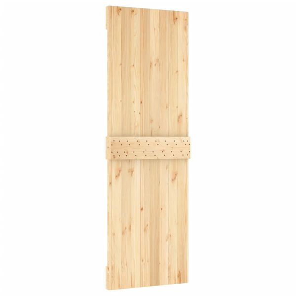 vidaXL Sliding Door with Hardware Set 27.6x82.7" Solid Wood Pine