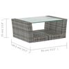 vidaXL Garden Lounge Set Grey Powder-coated steel Large Removable Covers