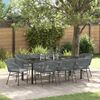 vidaXL Garden Dining Set with Cushion 9 pcs Grey Powder-Coated Steel