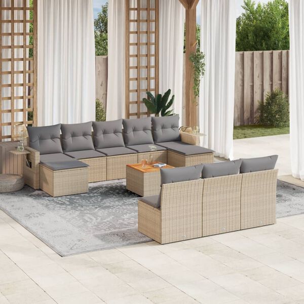 vidaXL Garden Sofa Set Mix Beige