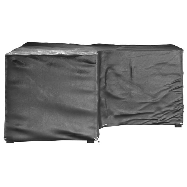 vidaXL Garden Furniture Cover Set of 2 Black Polyethylene, Aluminum