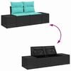 vidaXL Garden Sofa Set 8 pcs Black and Turquoise Poly rattan