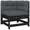 vidaXL Garden Lounge Set Black Solid pine wood Large Modular