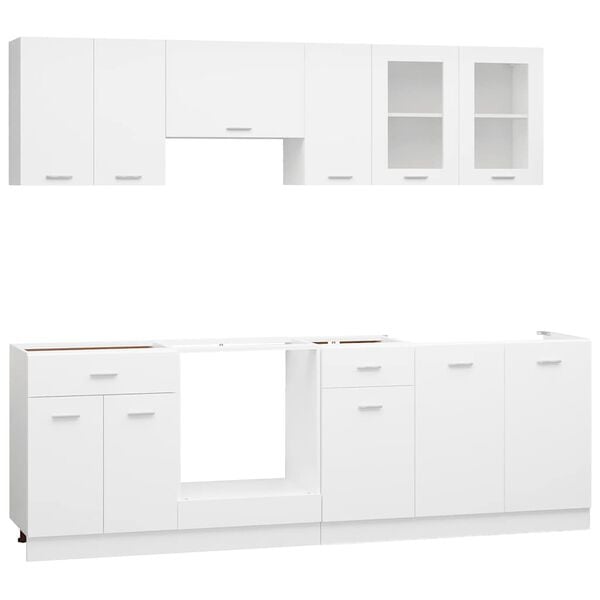 vidaXL Kitchen Cabinet Set White Engineered Wood Standard