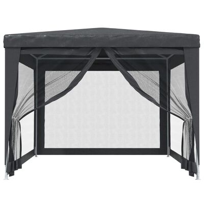 vidaXL Party Tent with 4 Mesh Sidewalls Anthracite 9.8'x13.1' HDPE