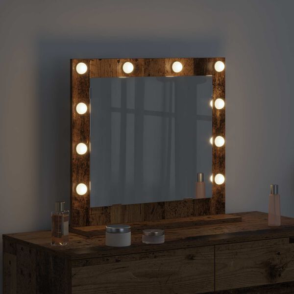 vidaXL Vanity Mirror with Mirror Old Wood 23.62 x 21.65 x 7.09 in