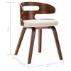 vidaXL Dining Chair Set of 2 Cream and Dark Brown