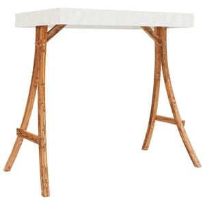 vidaXL Swing Frame Teak finish and cream roof Strong bent wood and polyester