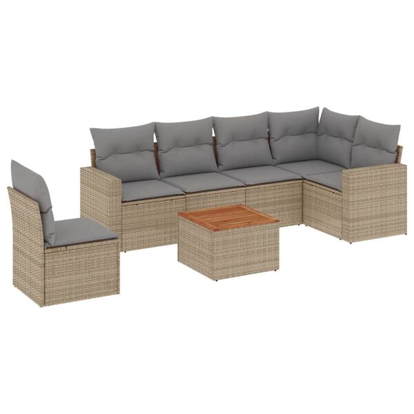 vidaXL Garden Sofa Set Beige