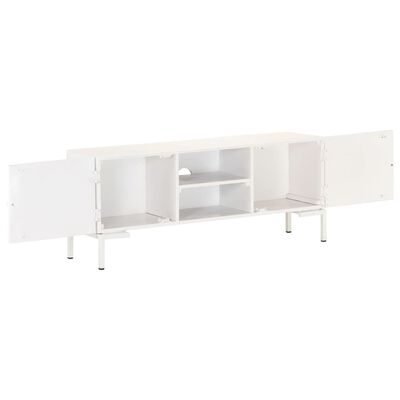 vidaXL TV Cabinet White 45.3"x11.8"x18.1" Solid Mango Wood