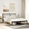 vidaXL Bed Frame Black, Sonoma Oak Iron, Engineered Wood Full Bed Frame