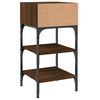 vidaXL Bedside Table Brown Oak Engineered Wood 13.6 x 13.8 x 27.6 in