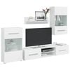 vidaXL TV Stand Matt White Engineered wood, tempered glass Five Piece Set