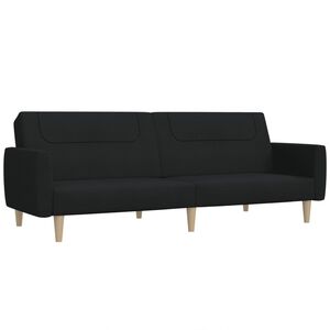 vidaXL Sofa Bed Black Fabric (100% polyester), wood, foam Medium