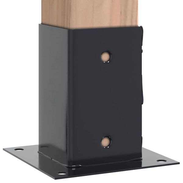 vidaXL Post Bases Square 12 pcs Anthracite 3.19x3.19" Powder-coated Steel