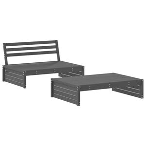 vidaXL Garden Lounge Set Gray Solid Pine Wood Medium Modular