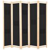 vidaXL 5-Panel Room Divider Black 78.7"x66.9"x1.6" Fabric